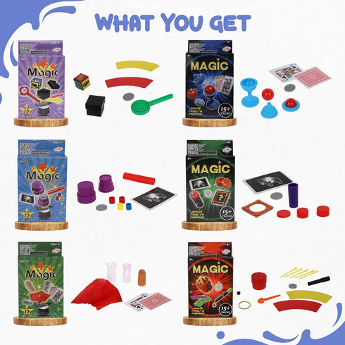 Playkidz 24 Packs of Magic Trick for Kids - Party Favors Magic Set with Over 15 Simple Tricks for Fun