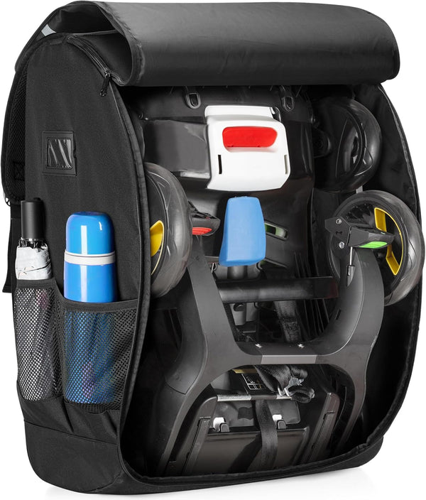Car Seat Stroller Travel Bag for Doona - Padded Backpack with 8mm Pearl Cotton, Black