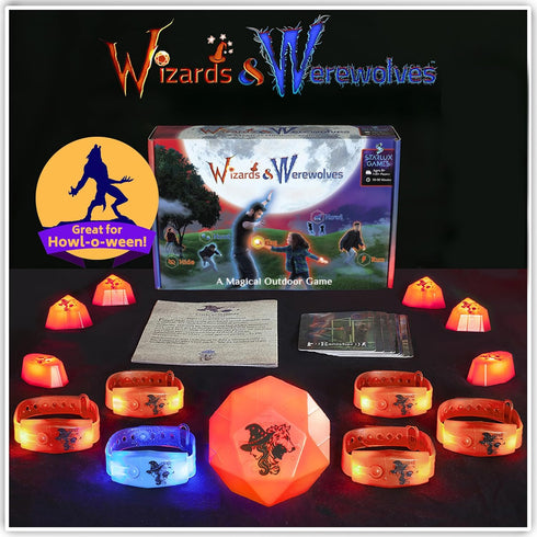 A Magical Glow-in-The-Dark Outdoor Game: Wizards & Werewolves | 4-10 Players | Scavenger Hunt for Kids