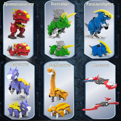 6-in-1 6 6 7 8 9 Wenbeier Robot Dinosaur Toy Transforming Robot Toys Take Apart Toys Including Dinosaur Action Figures