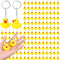 Deekin 60 Pcs Rubber Duck Keychain - 2.17 Inch Tiny Ducks for Party Favors & Birthday Supplies