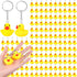 Deekin 60 Pcs Rubber Duck Keychain - 2.17 Inch Tiny Ducks for Party Favors & Birthday Supplies