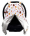 Dear Baby Gear Deluxe Car Seat Canopy - Infant Cover for Car Seats - Dainty Forest Animals, Light Gray