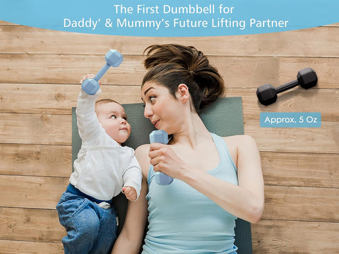 Giftty Baby Dumbbell Toy, Silicone Infant Rattle Teething Toy, Toddler Sensory Toy, Durable Safe Weight - Great Gift