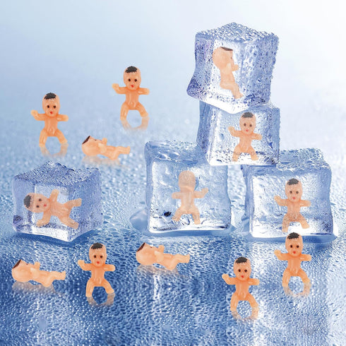 Mini Plastic Babies Party Decorations, 40 PCS Baby Party Supplies for Shower Ice Cube Game Decor