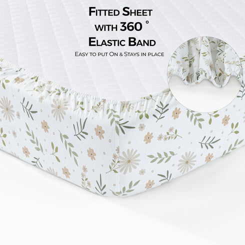 100% 2 Pack, 28x52 Dreamology Crib Sheets Cotton, Cotton Fitted Crib Sheet, Standard Crib Sheet, Cotton Crib Sheets