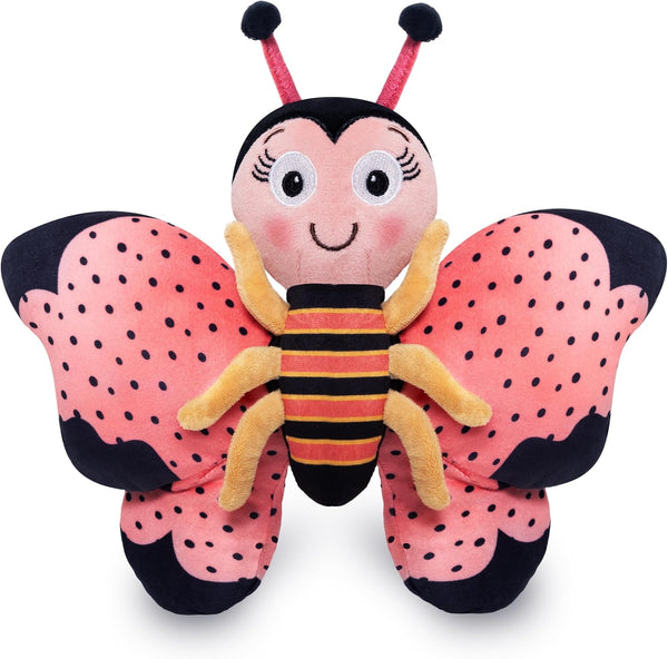 Ms. Butterfly Plush Stuffed Animal and Interactive Toy with Cute, Flappable Wings