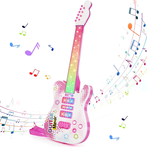 Drmukie Kids Pink Guitar Toy for 3 Year Old Girls Birthday Gift Toddler