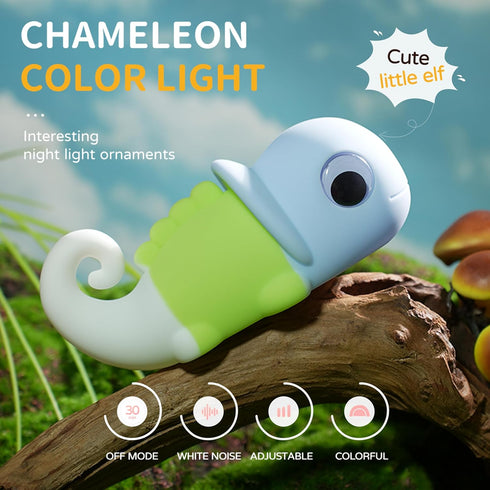 Myratts Dimmable Night Light for Kids, Cute Soft Silicone Chameleon Lamp, Timer Nursery Portable Kawaii Lamps, Bedside