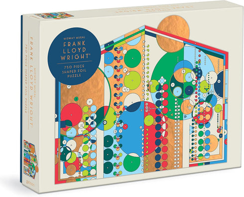 Galison Frank Lloyd Wright Midway Mural – 750 Piece Foil Puzzle with Geometric Artwork and Gold Foil Accents