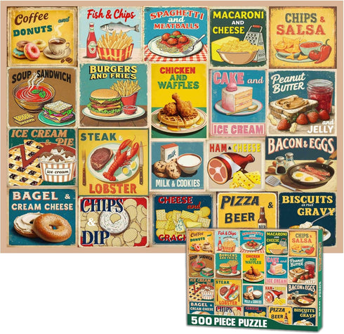 WANGMHCY Jigsaw Puzzle for Adults Family Puzzle Game Food Combos Funny Jigsaw Puzzle