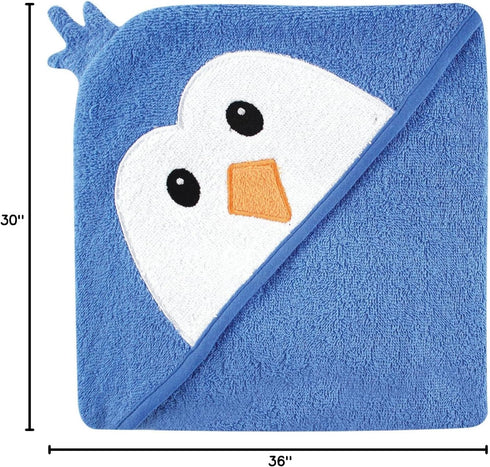 Blue Penguin Hooded Towel for Babies - Soft Cotton Comfort