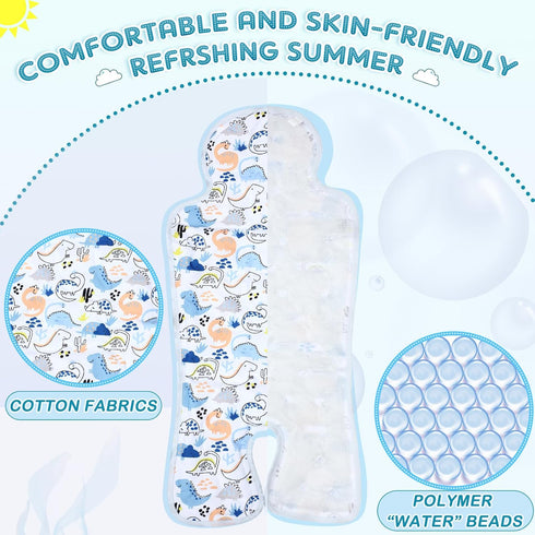 Pinkunn 2 Pcs Gel Car Seat Cooler Pad, Breathable Summer Chair Ice Cushion for Stroller Baby Dining Chair, Safety Seat