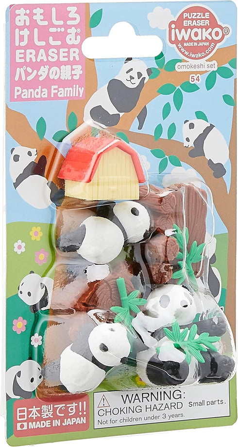 Iwako Japanese Eraser Puzzle, Kids Eraser Made in Japan (Panda Family)