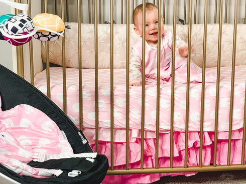 BaeBae Goods 3 Pack, Fitted Baby Crib Sheets for Girls, Soft and Breathable Jersey Cotton, Pink and White, Cute Girly