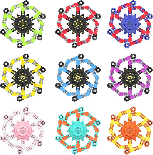 Irvotbes Easter Basket Stuffers Transformable Fidget Spinners,Funny Stress Relief Sensory Fidget Toys,Deformable Chain