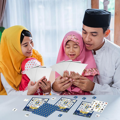 Liliful 35 Pcs Eid Al Adha Bingo Games, 24 Players Eid Mubarak Bingo Cards for Ramadan Party Favors