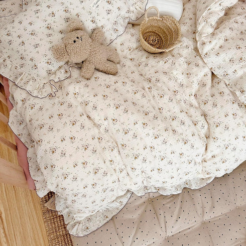 1pc 47X59'', 2-Layer AOJIM Kids Crib Duvet Cover with Colorful Floral Print, Pure Cotton Baby Muslin Toddler Comforter