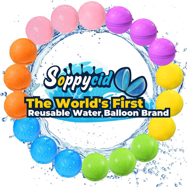 SOPPYCID Reusable Water Balloons, Magnetic Self-sealing Water Balls, Easy Quick Fill Pool Toys for All Ages