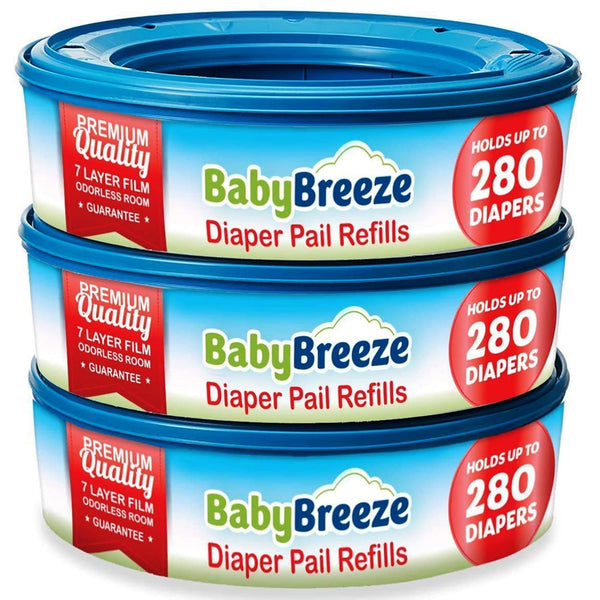 BabyBreeze Diaper Pail Refill Bags Compatible with Playtex Diaper Genie Pails Odor