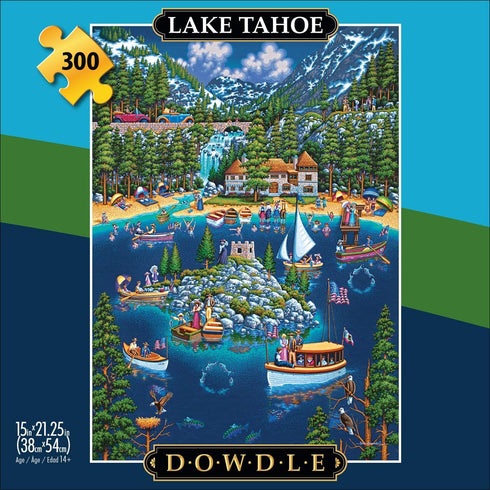 Buffalo Games - Dowdle - Lake Tahoe - 300 Piece Jigsaw Puzzle for Adults 14 and up Challenging Puzzle Perfect for Game Nights - Finished Puzzle Size is 21.25 x 15.00