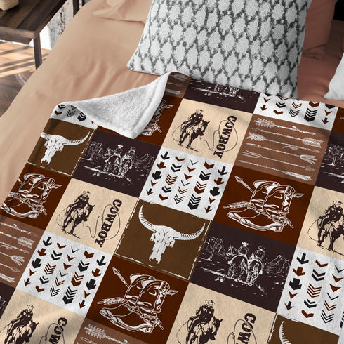 (01, 30x40 Western Blanket, Western Decor for Nursery Room, Baby Blankets for Boys Girls, Cowboy Baby Blankets, Western