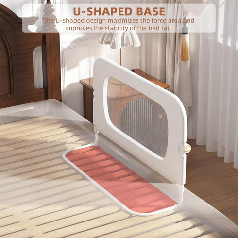 FigTime 32IN) Bed Rail for Toddlers, Baby Bed Rail Guard for Kids, Toddler Bed Rails with Reinforced Anchor Fit, Height