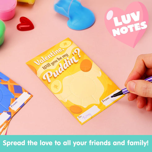 30 Packs 6 JOYIN Valentines Day Cards with Butter Slime, Colors Slime Party Favors, Stress Relief Fidget Toys and Gift