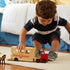 Melissa & Doug Horse Carrier Wooden Vehicle Play Set with 2 Flocked Horses and Pull-Down Ramp