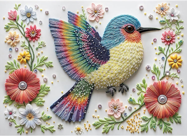 Gem Bird 1000 Piece Puzzle for Adults, Hard Challenging 1000 Pieces Jigsaw