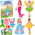 DINSUMRUG Magnetic Dress Up Dolls for Girls,Princess Mermaid Fairy Ballerina Magnet Dolls Dress