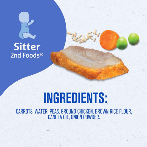 2nd 4 2-Pack (Pack 8) Gerber Baby Food Foods, Dinner, Vegetable & Chicken Puree, Ounce Tubs
