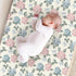KuphiL10C Girls-16x32 Spring Hydrangea Floral Leaves Bows Baby Changing Pad Cover, Unisex Flowers Nursery Diaper