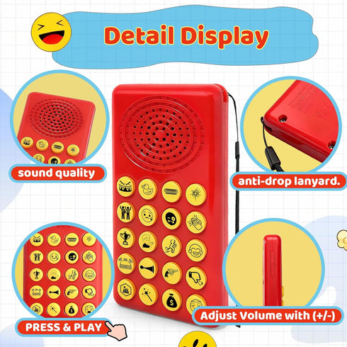 EchoVenrek 20 Sound Effects Machine - Noise Maker for Kids - Funny Sounds with Volume Control - Portable Electronic