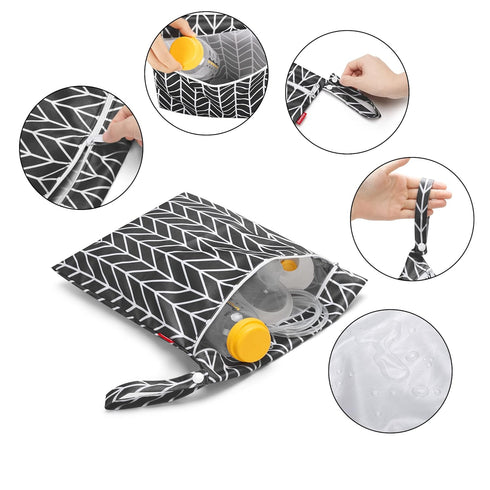 Damero Waterproof Breast Pump Parts Organizer Bag - Black Arrow Design