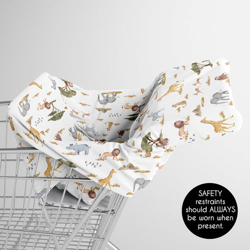 Sweet Jojo Designs Jungle Animals Boy Girl Unisex/Gender Neutral Infant Baby Car Seat Cover Nursing Breastfeeding High