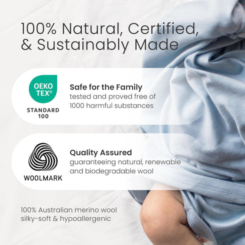 100% 0-3 Woolino Baby Swaddle Blanket, Merino Wool Receiving Blanket for Boys & Girls, Swaddles for Newborns Months