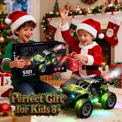 WRTWRT 1:18 4-7-8-12, 40 2.4GHz RC Monster Truck for Boys, Kids All-Terrain Off-Road Remote Control Car with LED Lights