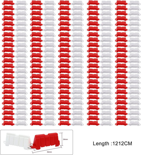 Hobby Fans 120 Pieces RC Car Racing Track Drift Field Fence for Mini RC Cars 1/14 1/16 1/18 1/24 1/28 (Red+White)