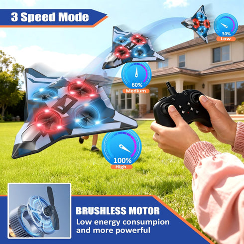 ZzzMgzzZ 360 3+ Foam Remote Control Airplanes for Kids & Adults | RC Fighter Jet with Light, Flip Fighter Jet Toys