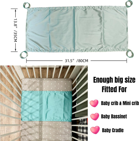 AKISS Set Reversible Satin Crib Sheet and Pillow Cover for Babies - Champagne & Mint