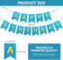 Clabby Glitter Happy Birthday Banner, Shiny Letters Hanging Signs for Party Supplies Backdrop Decoration, Blue