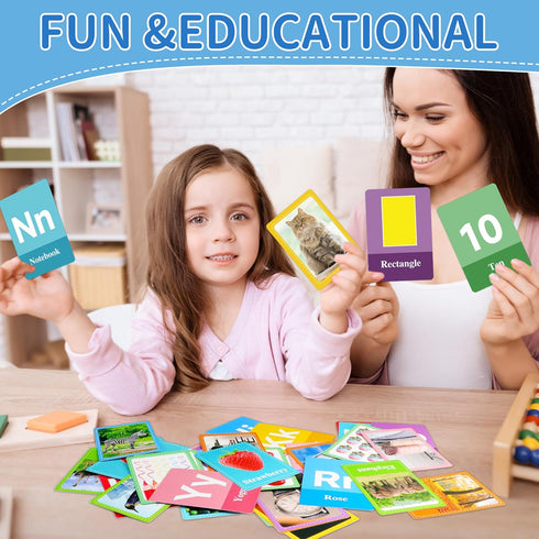Sticeard 1-3, Activities,60 Flash Cards for Toddlers Alphabet ABC Flash Cards,Letter Number Animal Shape Color, First