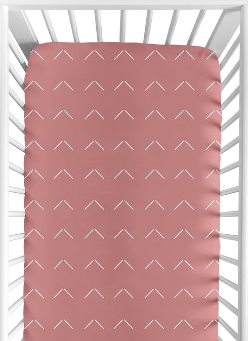Sweet Jojo Designs Mauve Pink Boho Arrow Girl Baby Fitted Crib Sheet