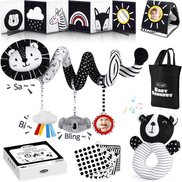 Joyreal High Contrast Baby Toys for Newborn, Black and White Baby Sensory