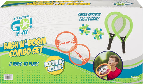 Toysmith Get Outside Go! Bash N Boom Combo Set, Outdoor Bashminton Game