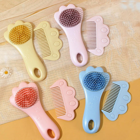 Lyaiwever Set,Small Baby Hair Brush,Toddler Hair Comb,Baby Hair Brush Comb Cute Comb for Wet Dry Hair - Silicone Gentle