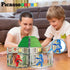 PicassoTiles Ninja Dojo House Theme Playset - 4 Character Action Figures, Magnetic Tiles, Educational Toy for Toddlers