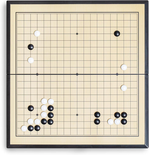 Set 11 inches Set, (19 19) Go Game - Foldable, Portable and Travel x Strategic Magnetic Board Game (weiqi)