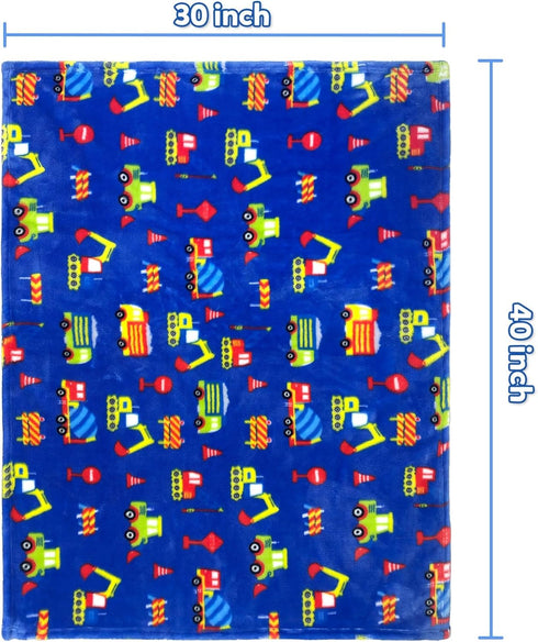 (30x40 inches) mermaker Toddler Blankets for Boys and Girls, Excavators Blanket for Baby Shower Birthday Gifts, Fluffy